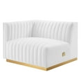 thumbnail image 4 of Modualr Sofa Couch, White Gold, Velvet, French Living Lounge Cafe Lobby Hospitality Restaurant, Modern Contemporary Boutique HB34177, 4 of 14