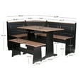 thumbnail image 5 of Linon Ardmore Farmhouse Corner Dining 3-Piece Storage Breakfast Nook Set, Black/Pecan, 5 of 25