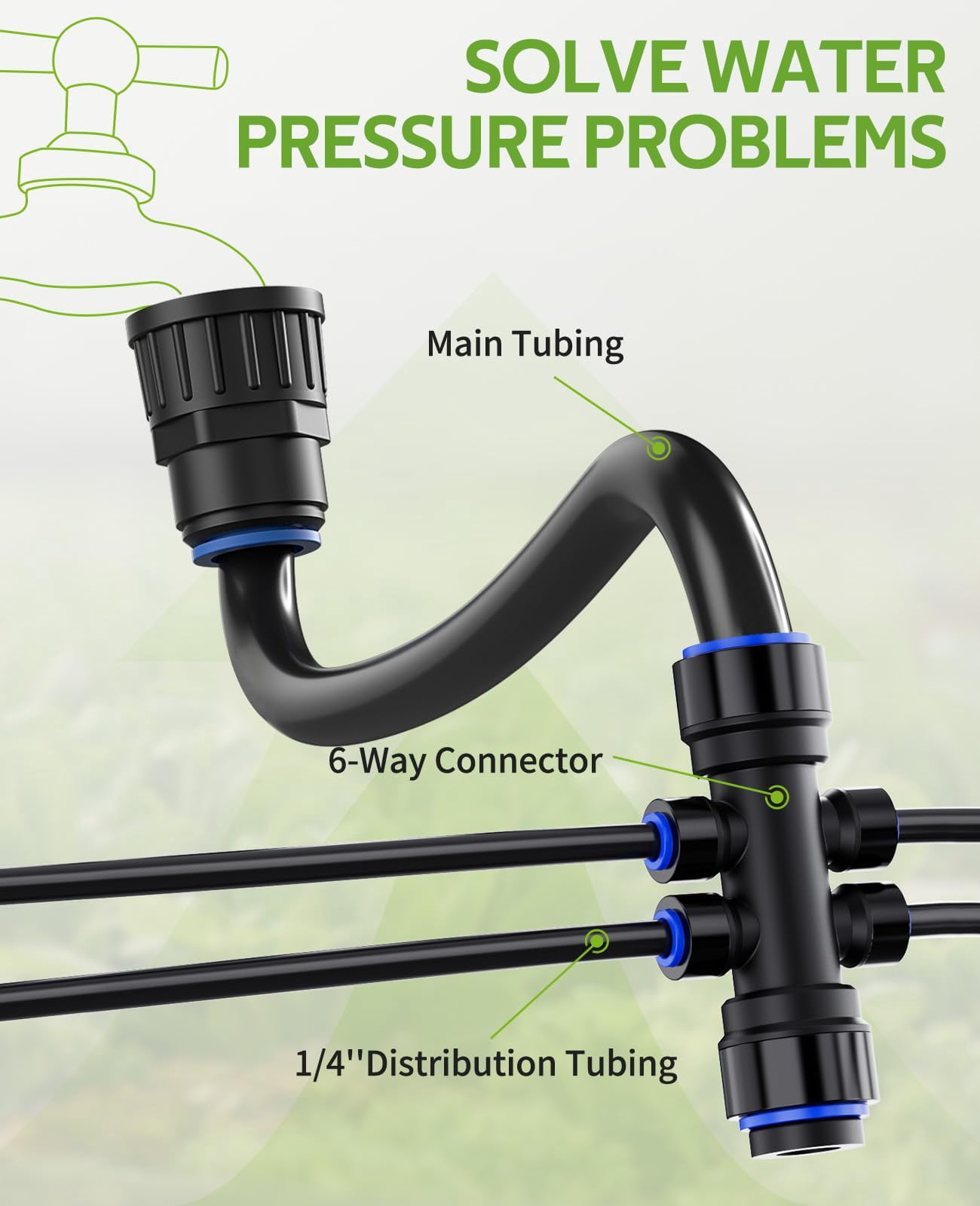 50/220FT Garden Watering System Drip Irrigation Kit for Plant Saving Water Automatic Irrigation Equipment for Patio Lawn