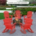 thumbnail image 4 of Topcobe Rustic Outdoor Fire Pit Chair, Slatted Wooden Lounger with Fanned Backrest, Red, Perfect for Patio, 4 of 11