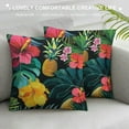 thumbnail image 3 of HENGT Palm Leaves Hibiscus Flowers Throw Pillow Covers Tropical Pineapples Decorative Pillowcases Soft Cushion Covers for Sofa Couch Bed Home Decor, 3 of 5