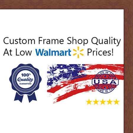 9x14 - 9 x 14 Cherry Flat Solid Wood Frame with UV Framer's Acrylic & Foam Board Backing - Great For a Photo, Poste