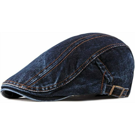 YooGuoGuo Mens Vintage Washed Flat Denim Jean Ivy Newsboy Golf Driving Hat Cap