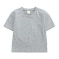 thumbnail image 4 of Hienoo Boy Girl Casual Active Outfits Solid Cotton Short Sleeve T Shirt Shorts Set, 4 of 8