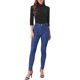 thumbnail image 2 of INSPIRAR CHIC Blusa metálica brillante de rayas con mangas 3/4 para mujer, fiesta, color negro, 2 of 6