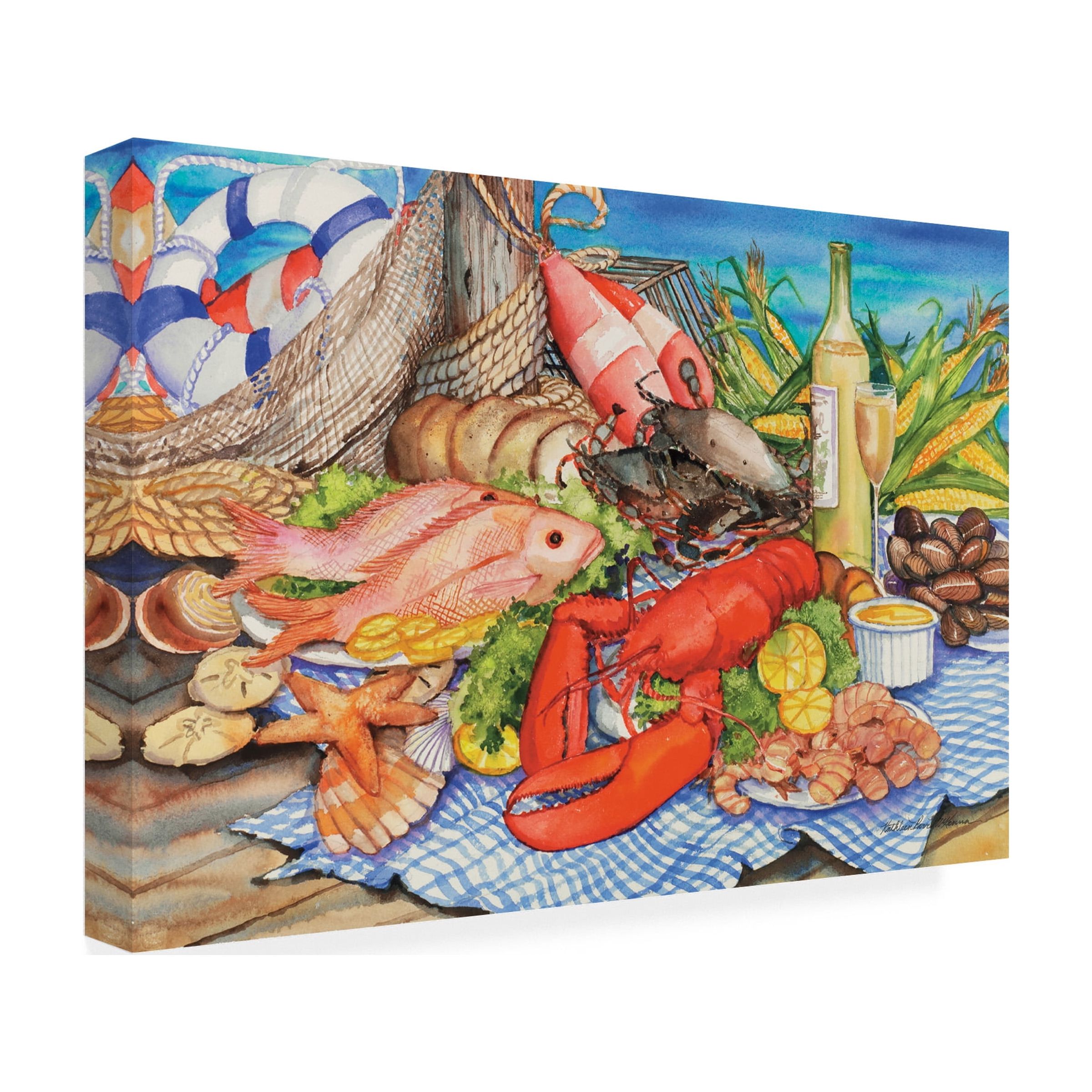 Trademark Fine Art 'Seafood Platter' Canvas Art by Kathleen Parr McKenna