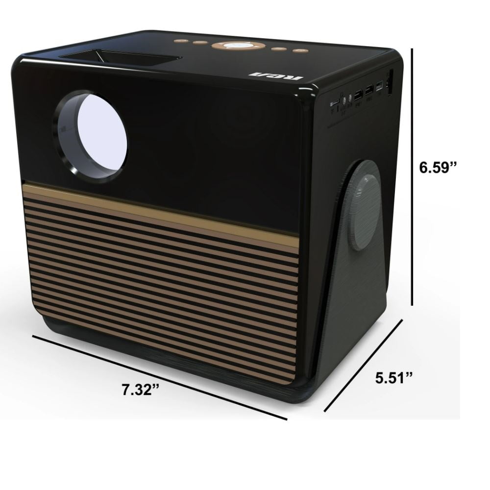 Restored RCA 1080P FHD ROKU Smart Streaming Projector, Powered by ROKU Express Black, 250 ANSI Lumens, Projects from 36" to 200" (Refurbished)