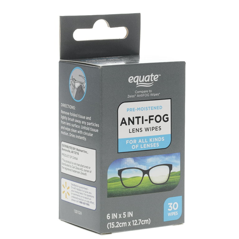 Equate EQ Antifog Lens Cleaning Wipes, 30 ct