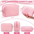 thumbnail image 2 of Bolsa de cosméticos Sanwuta Seersucker, bolsa de maquillaje, 3 unidades, para mujer, 2 of 7