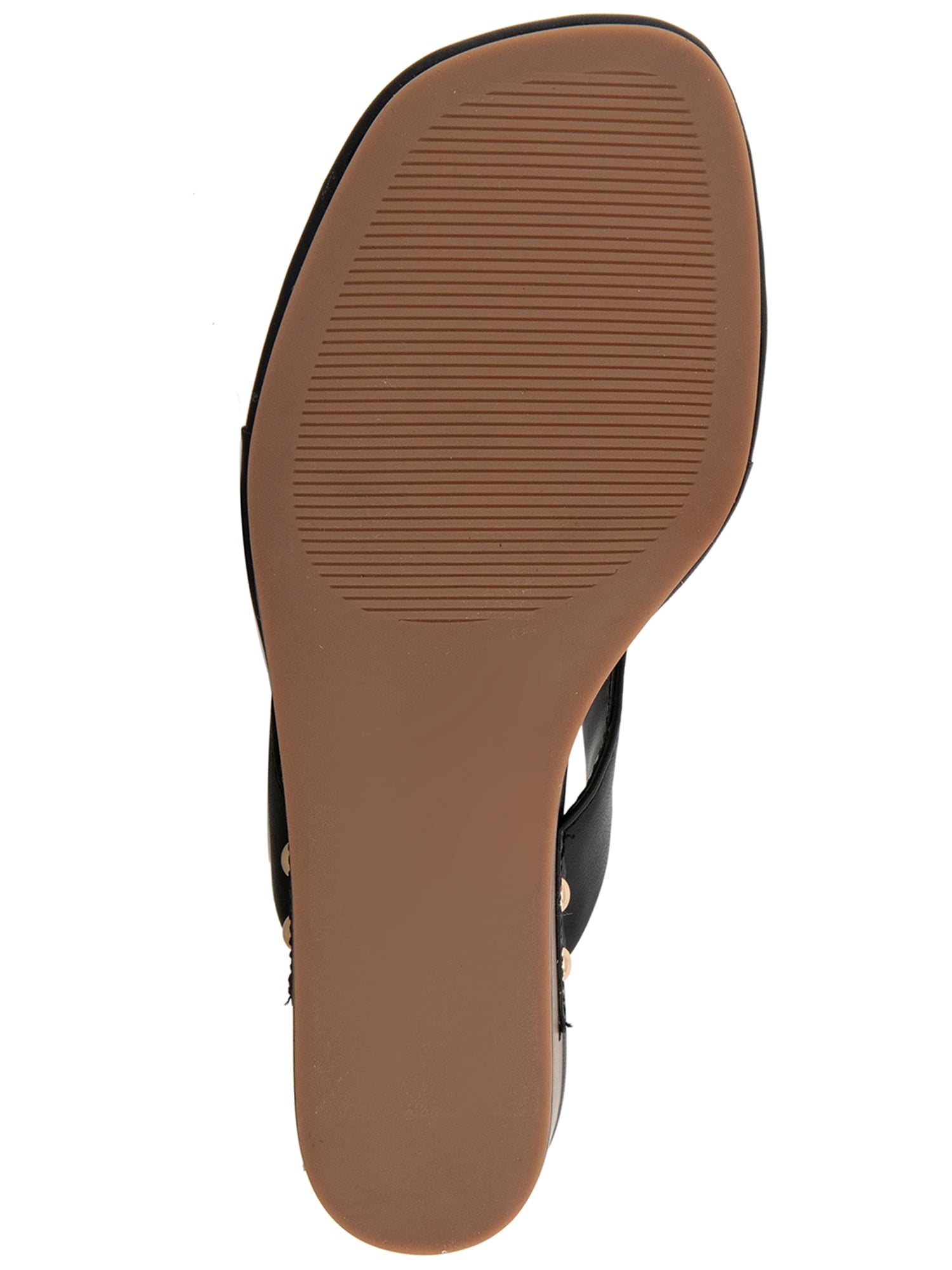Kensie Women's Nolita Thong Faux Wood Wedge