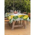 thumbnail image 3 of Outdoor Tablecloth with Umbrella Hole for Patio/Picnic/Party/Camping, Summer Lemons Waterproof Table Cloth Rectangle Table Cover Washable, Fruits White Flowers Farmhouse Country (52"x 70"), 3 of 8