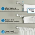 thumbnail image 4 of Mainstays Easy Install Decorative Window Curtain Rod, Adjustable, 48” - 120”, 4 of 7