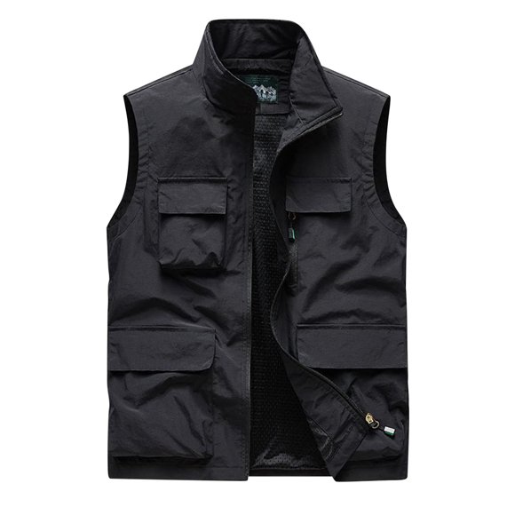 Cameland Men's Casual Outdoor Work Fishing Travel Photo Cargo Vest Jacket Multi Pockets, Mens Vests Outerwear