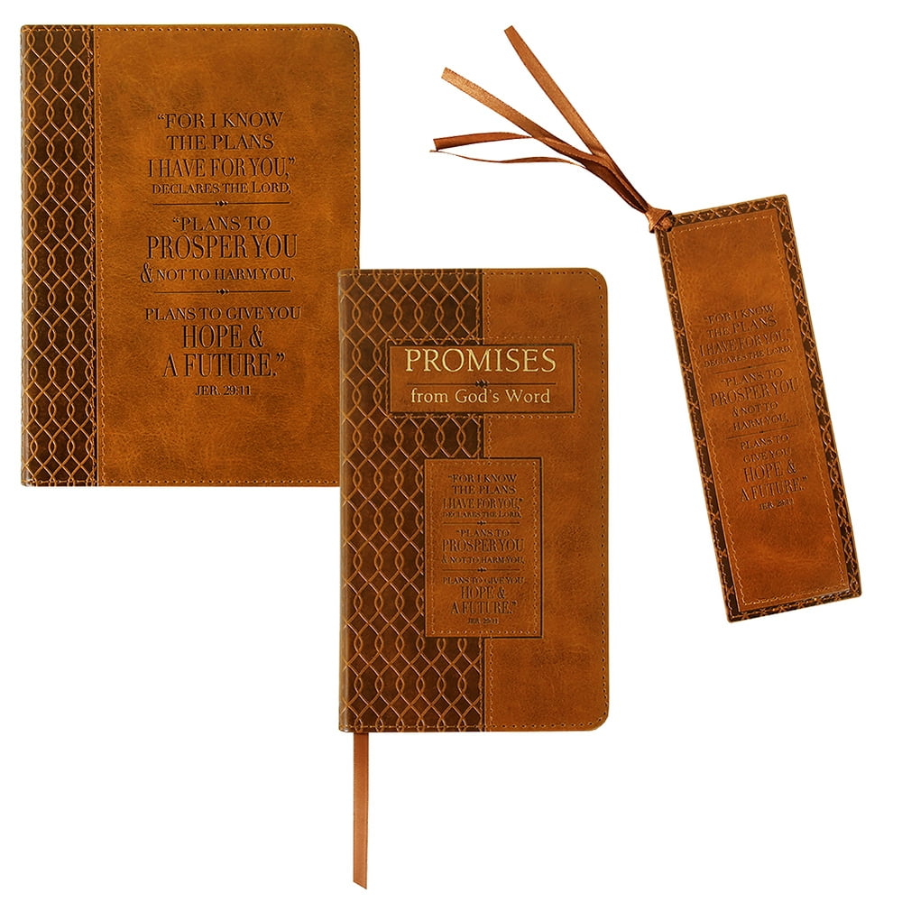 Christian Art Gifts Tan Faux Leather Journal | For I Know The Plans