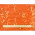 thumbnail image 3 of Orange Floral Embroidered Sequin Tissue Taffeta, Fabric By the Yard, 3 of 4