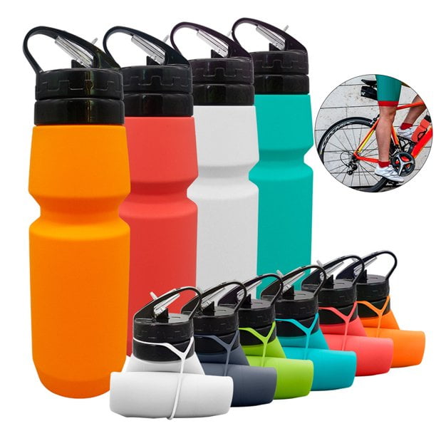 Collapsible Silicone Water Bottles,Space-saving Silicone Creative Non-Slip Leak ProofSports & OutdoorRed, Size: Large