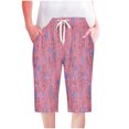thumbnail image 1 of Mujeres Pantalones Cortos Casual Pata Recta Cordón Cintura Elástica, Suelta Y Cómoda Mujer Pantalones Cortos con Bolsillos, 1 of 5