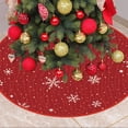 thumbnail image 2 of EWASWON Christmas 48 Inch Red Plush Christmas Tree Skirt with Snowflake Design - Easy to Install for Christmas Party Decor, 2 of 6