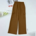 thumbnail image 7 of Edvintorg Women's Sweatpants Elastic Waisted Wide Leg Jogger Loose Casual Workout Pant with Pocket Womens Clothes S-2XL Brown, 7 of 7