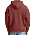 thumbnail image 5 of LNZGNM Henley Hoodie for Men Waffle Knit Drawstring Pullover Long Sleeve Casual Loose Fit Sweatshirt Hooded Tops 2026, Red (XXXL), 5 of 5