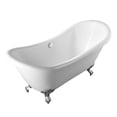 thumbnail image 4 of WOODBRIDGE 59" Slipper Clawfoot Bathtub with Solid Brass Polished Chrome Finish Drain and Overflow,BTA1540, 4 of 4