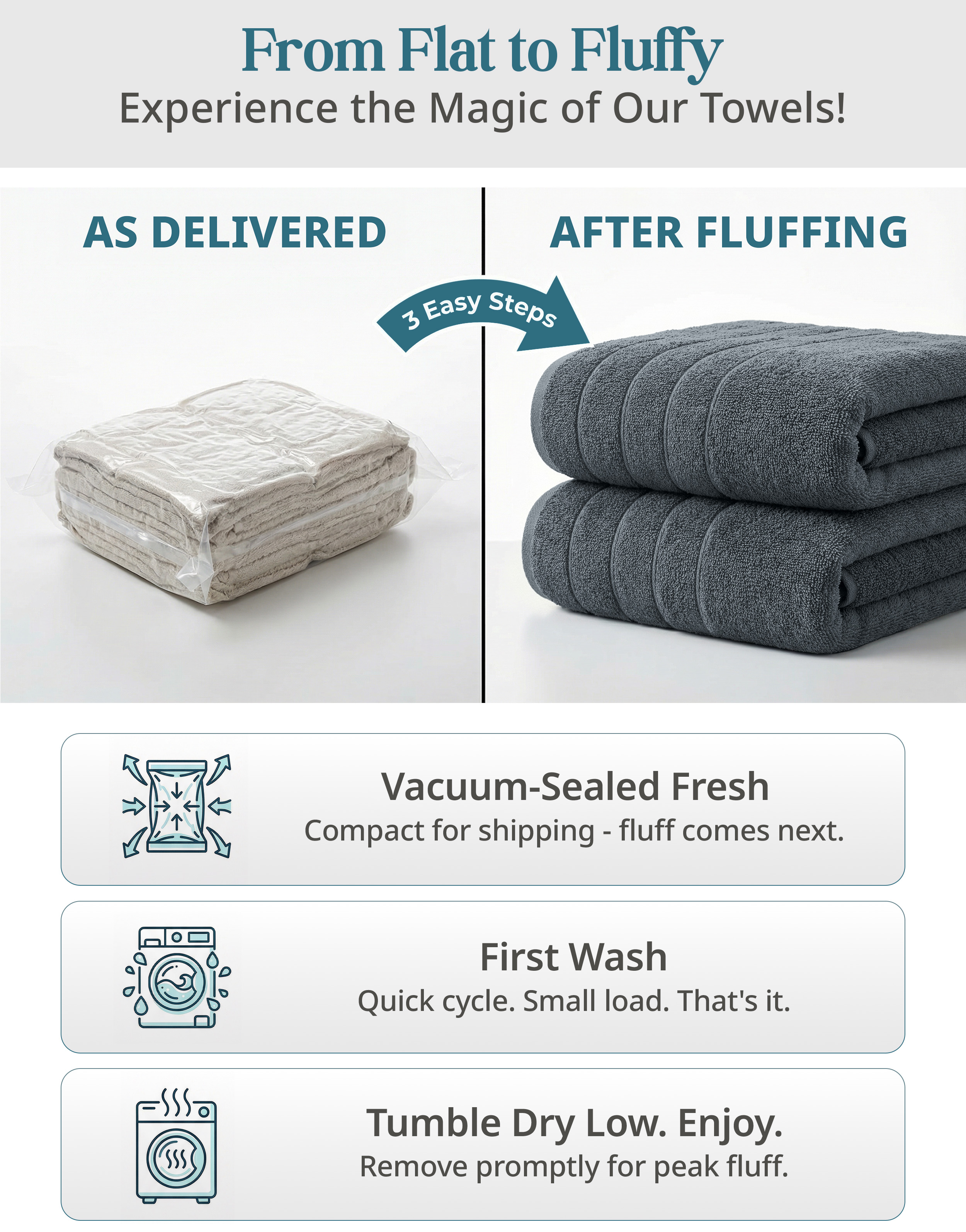 Casa Platino 4-Pack Bath Towels, 100% Cotton Ring Spun, Grey photo 5