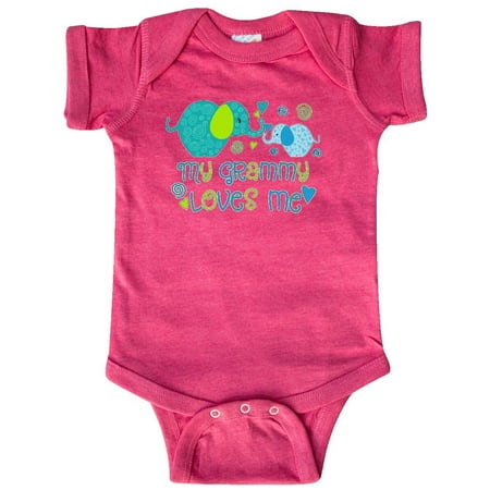 

Inktastic My Grammy Loves Me- Cute Elephants Gift Baby Boy or Baby Girl Bodysuit