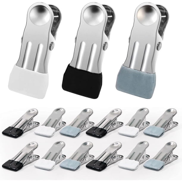 Heavy Duty Clothespins Clothes Pins - 30Pcs Metal Hanging Utility Laundry Clips Use with Clothesline (Black Grey White)