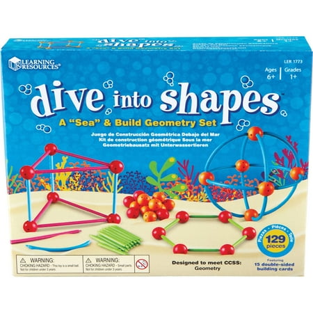 UPC: 0765023817737 | Learning Resources Dive into Shapes! Geometry Set Classroom Game 129 Pieces Ages 6+