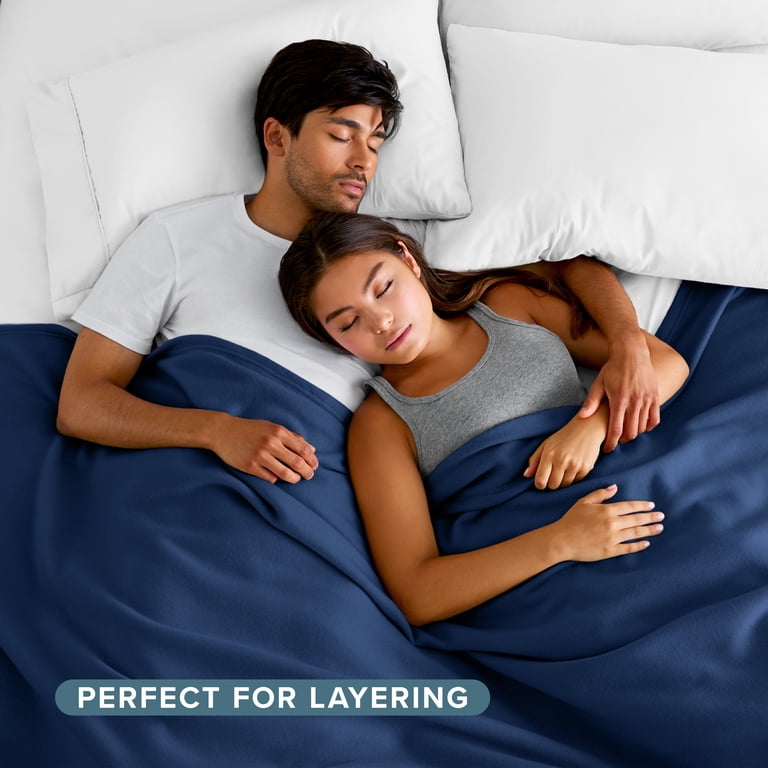Bare Home Polar Fleece King Bed Blanket in Dark Blue photo 5