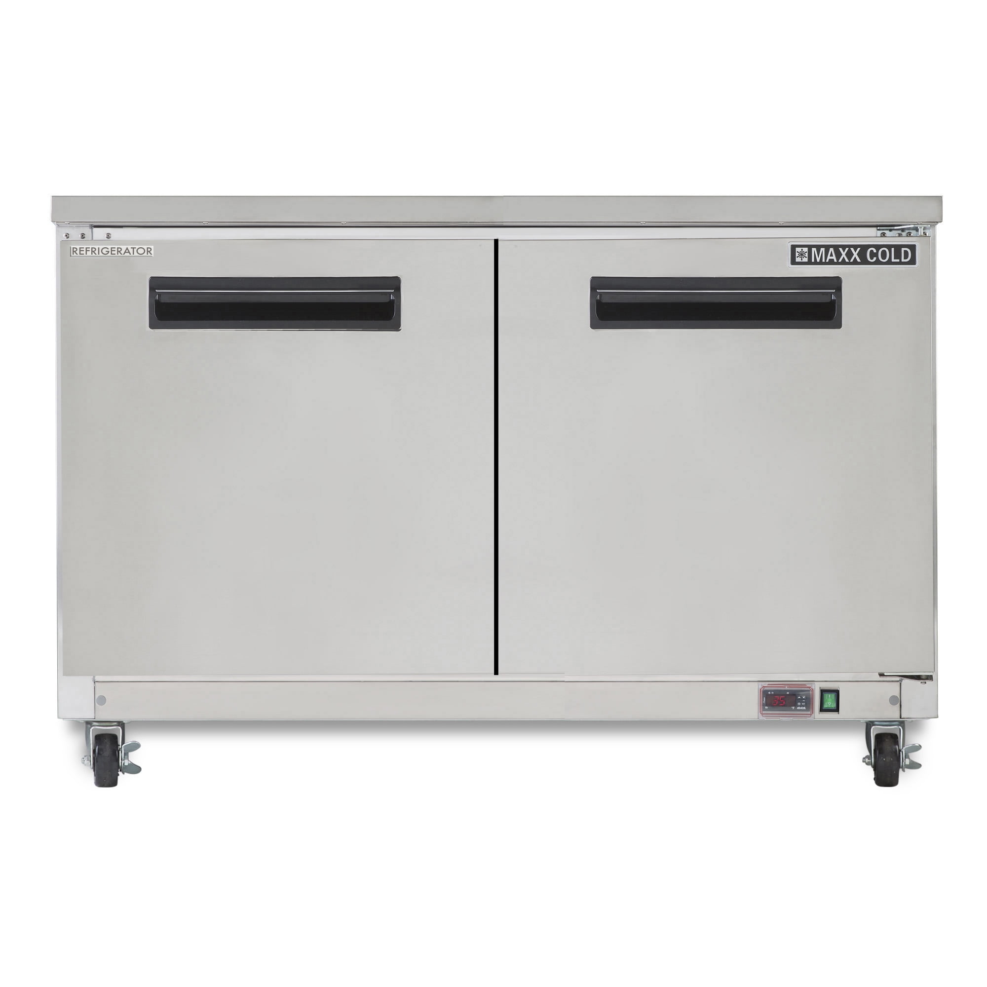 Maxx Cold Double Door Undercounter Refrigerator, 48.3", 12 cu. ft. Capacity, in Stainless Steel (MXCR48UHC)