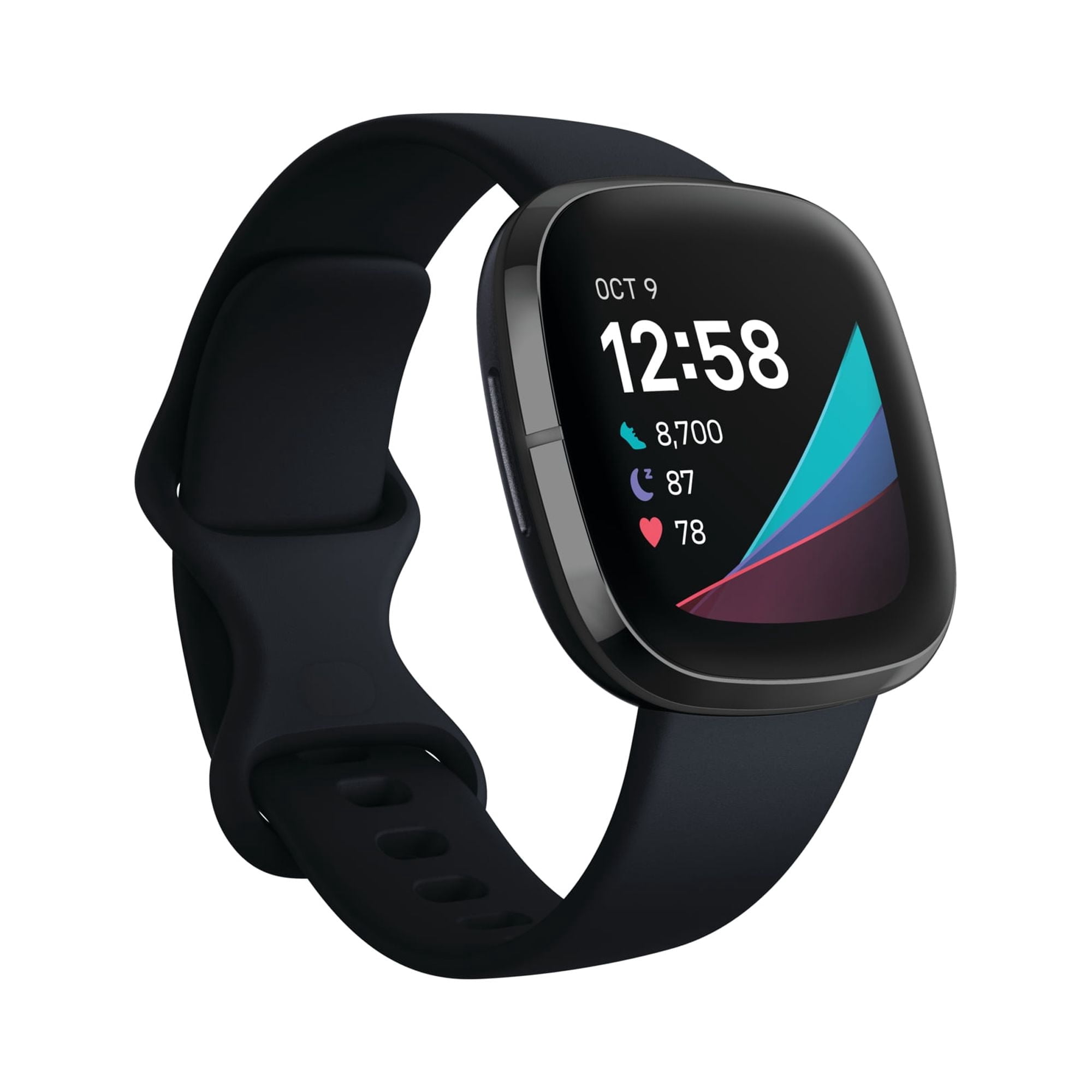 Restored Fitbit Sense Fitness Smartwatch (WiFi) Graphite Stainless Steel (Refurbished)