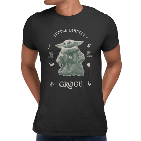 Star Wars The Mandalorian And Grogu Little Bounty Might Grogu Men's T Shirt (Black, S-XXXL)