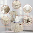 thumbnail image 5 of LQCrafK Seagrass Square Tissue Box Cover – Woven Decorative Tissue Holder for Bathroom, Home, or Office (5.51" Cube), 5 of 7