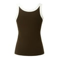thumbnail image 6 of Women Summer Tops Womens Summer Sleeveless Tank Tops Ribbed High Neck Racerback Slim Fitted Color Block Casual Shirts Crop Thick Top Women Bodysuit College Clothes for Chiffon Business Coffee L, 6 of 7