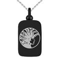 thumbnail image 1 of Stainless Steel Greek Mythology Medusa Engraved Small Rectangle Dog Tag Charm Pendant Necklace, 1 of 1