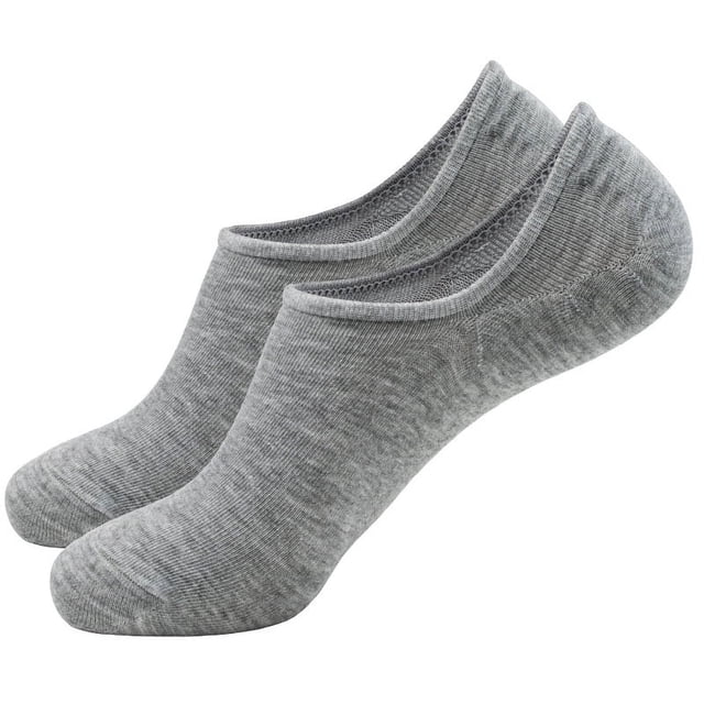 Nvzi 10 pares de calcetines invisibles para mujer, antideslizantes, de corte bajo, con forro invisible para uso informal y formal, suaves y elásticos, color gris