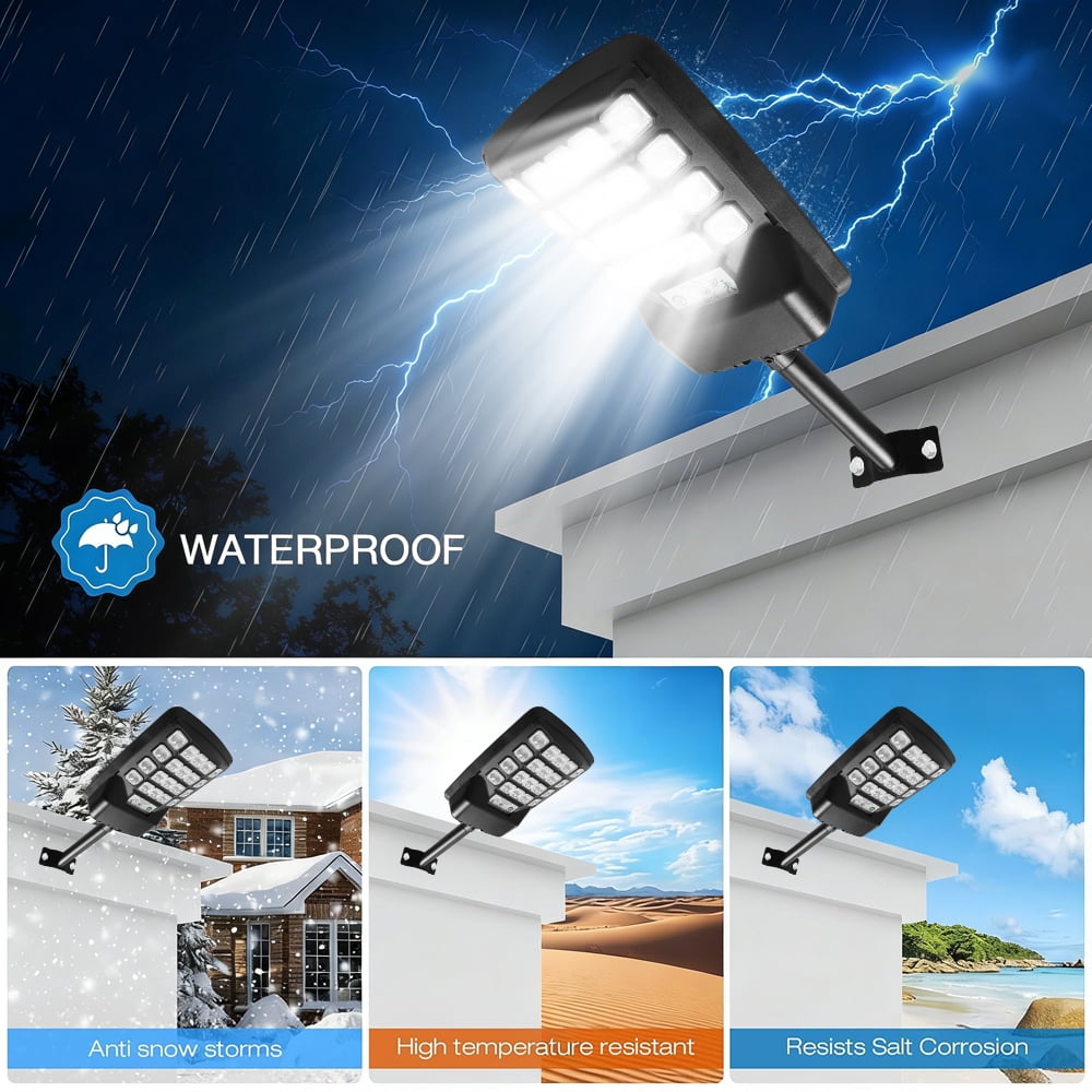 Solar Street Lights Outdoor, 2 Pack Solar Lights Outdoor Flood Lighs Motion Sensor, Waterproof Dusk to Dawn Solar Street Lights for Yard, Entryway Garage, Porch