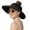 Black, variant on OZERO Women Sun Straw Visor Hat: Beach Hats Wide Brim Summer Ponytail Hat UV Protection Foldable Packable