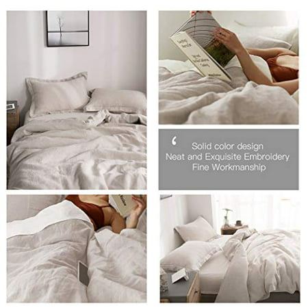 Washed Linen Duvet Cover With, Size Difference Between Queen And King Duvet Covers