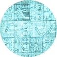 thumbnail image 1 of Ahgly Company Indoor Round Persian Light Blue Traditional Area Rugs, 4' Round, 1 of 4