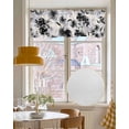 thumbnail image 4 of Black Grey Linen Curtain Valance for Bedroom/Bathroom/Kitchen/Office/Living/Dining Room Windows, Watercolor Ink Painting Aesthetics Floral Rod Pocket Topper Decorative Cafe Drapes Panel 42"x12", 4 of 6