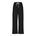 thumbnail image 4 of LLYwey Winter Tights for Women Clearance Sales Ladies New Four Season Casual Solid Color Versatile Corduroy Elastic Waist Straight Leg Pants New Winter Pants Black S, 4 of 6