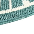 thumbnail image 6 of Unique Loom Outdoor Trellis Collection Area Rug - Kafes (4' Round Teal/Ivory), 6 of 7