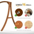 thumbnail image 4 of VINGLI 660 lbs Patio Wooden Porch Swing Stand 80 x 56 x 73 in, Pine Wood Brown, 4 of 8