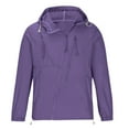 thumbnail image 4 of YLSDY Men's Lightweight Hooded Windbreaker Jacket Drawstring Zip Up Long Sleeve Windproof Outdoor Sports Coats with Pockets Purple L, 4 of 6