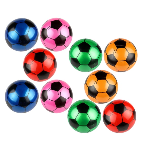 OFFIGAM 10Pcs Multi Colored PVC Inflatable Soccer Balls Perfect for Outdoor Sports Events and Parties