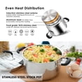 thumbnail image 4 of Rorence 3.7 Quart Stainless Steel Induction Casserole with Glass Lid and Straining Holes, Tri-Ply Base Stock Pot for Pasta, Vegetable and Soup Cooking, 4 of 8