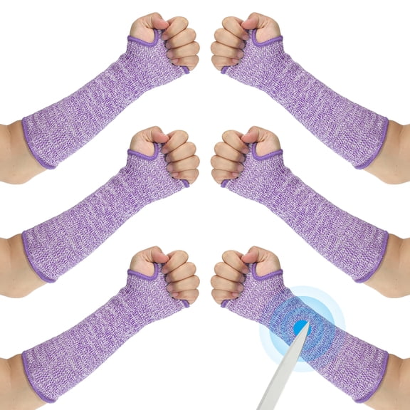 Uxcell S Size Arm Protectors Sleeve Cut Resistant Sleeve with Thumb Hole Black 3 Pairs