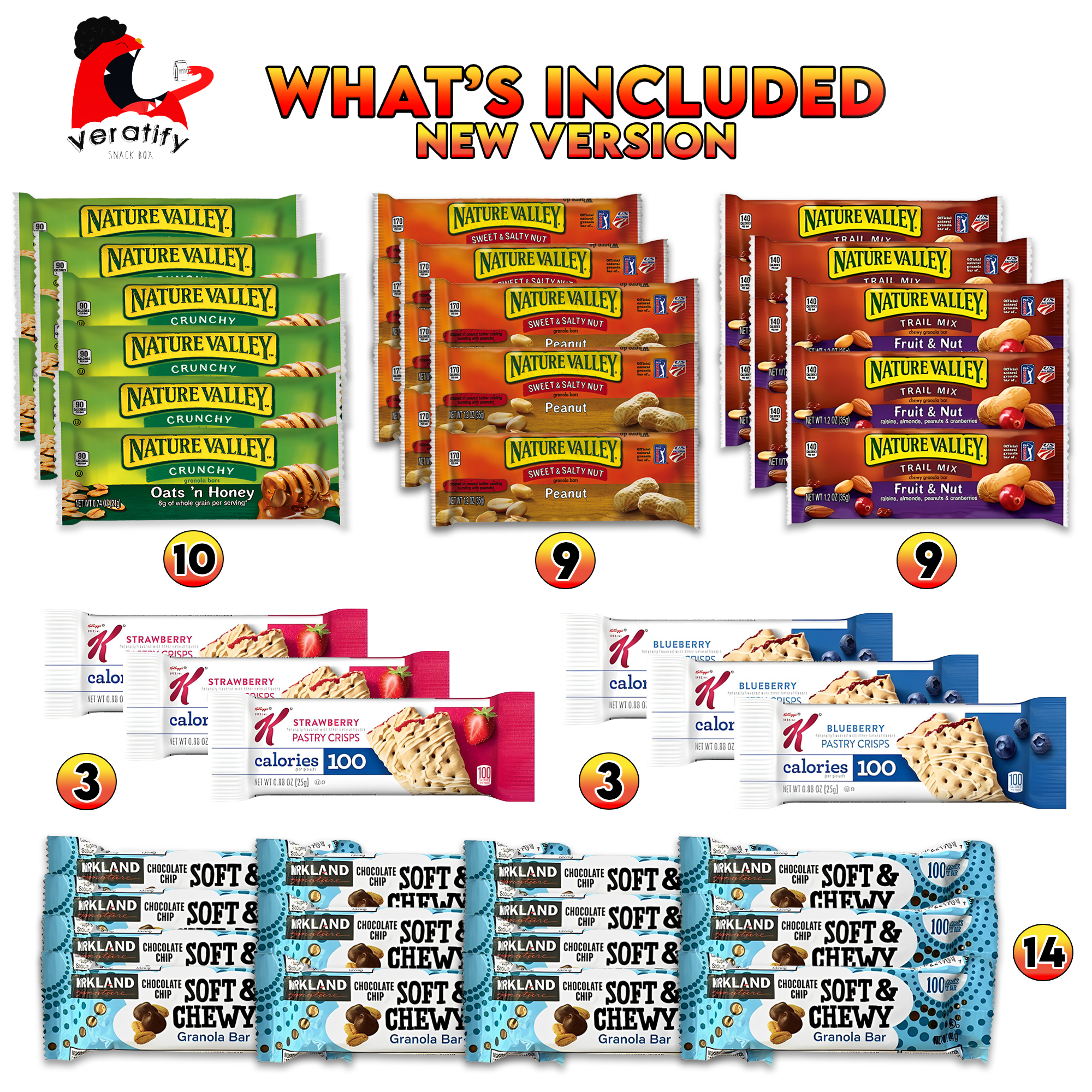 Healthy Mixed Snack Box & Snacks Gift Variety Pack – Arrangement for Grab and go, work, office or Home – Granola Bars, Care Package (66 Count)